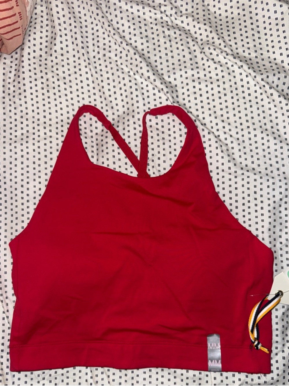 Forever 21 Red High-Neck Racerback Sports Bralette